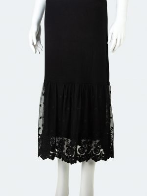 MIDI LENGTH SKIRT EXTENDER WITH CHIFFON LACE