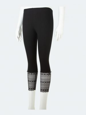 Black Designed Tights with Buttons and Bow