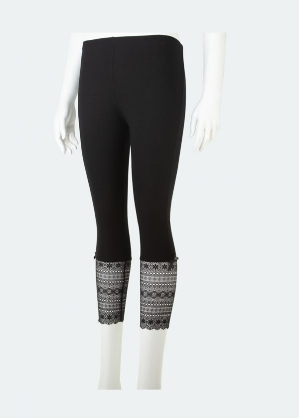 Black Designed Tights with Buttons and Bow