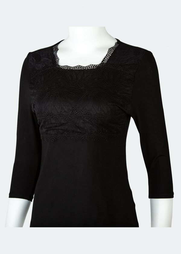 Shrit with Wide Strip of Lace