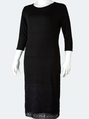 LACE HEMMED MIDI-LENGTH UNDER DRESS