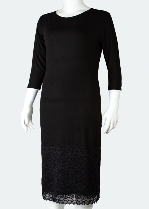 LACE HEMMED MIDI-LENGTH UNDER DRESS