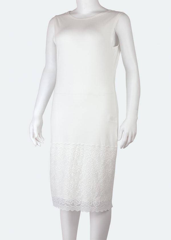 LACE HEMMED KNEE UNDER-DRESS