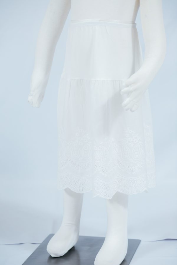 Knee Length Skirt Extender with Eyelet Lace grils