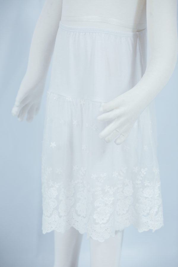 Knee Length Skirt Extender with Ruched Chiffon Lace girls