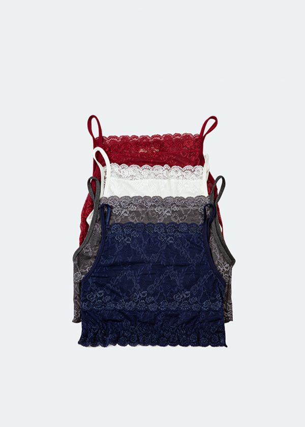 Spaghetti Strap Half Tank Lace Top - Image 2